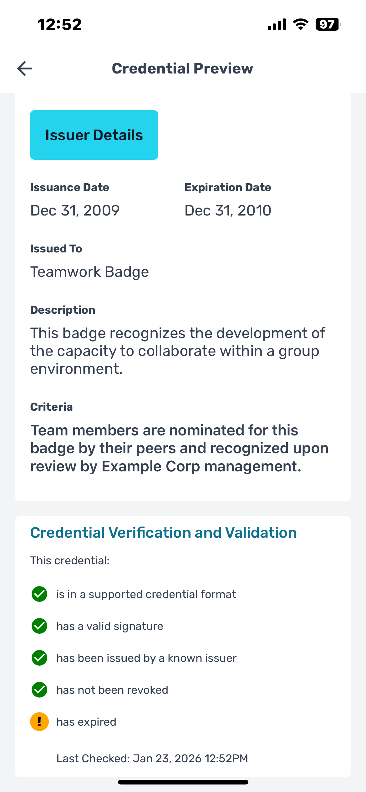 Learner Credential Wallet welcome screen